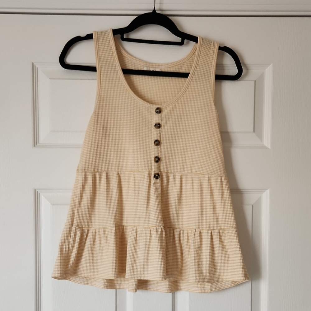 Yellow Striped Sleeveless Top